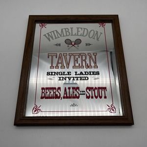 Vintage Wimbledon Tavern Hoyne Ind Inc Mirrored Framed Sign 1974